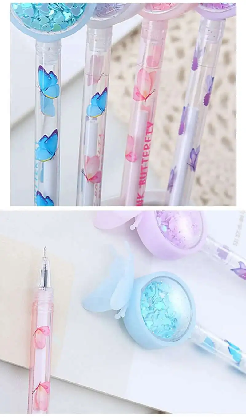 1-teiliges Lytwtw's Stationery Niedlicher Kawaii-Schmetterlings-Gelstift für Schule und Büro, kreativer, süßer, hübscher Stift – Detail 17