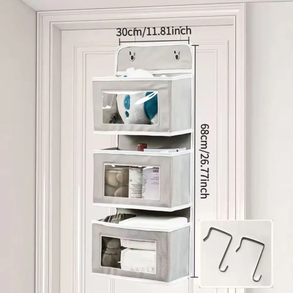 دائم 5-Layer فوق الباب حقيبة تخزين قابلة للحمل سعة كبيرة غير المنسوجة الباب المنظم رف أكياس متنوعة تخزين الباب #2