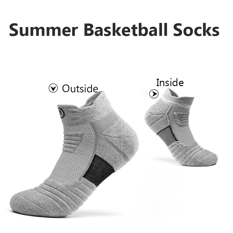 Basketball Socks Men's Summer Towel Sole Terry Sox Mid-length High Top Running Outdoor Socks Sports Socks Thin Breathable Sox