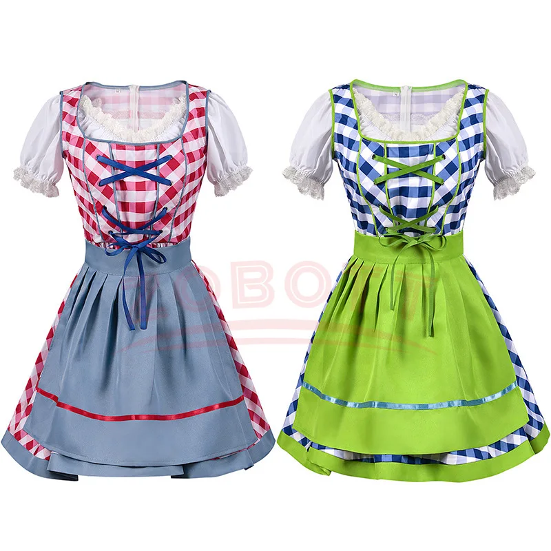 

Traditional Carnival Party Tavern Female Waiter Role Playing Costume Blue Beer Festival Girl Dress Stage Performance Dress