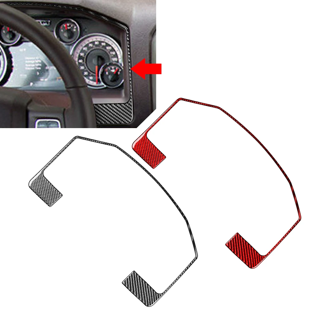 LHD Car Carbon Fiber Pattern Speedometer Frame Cover Trim For Dodge Ram 1500 SLT 2500 3500