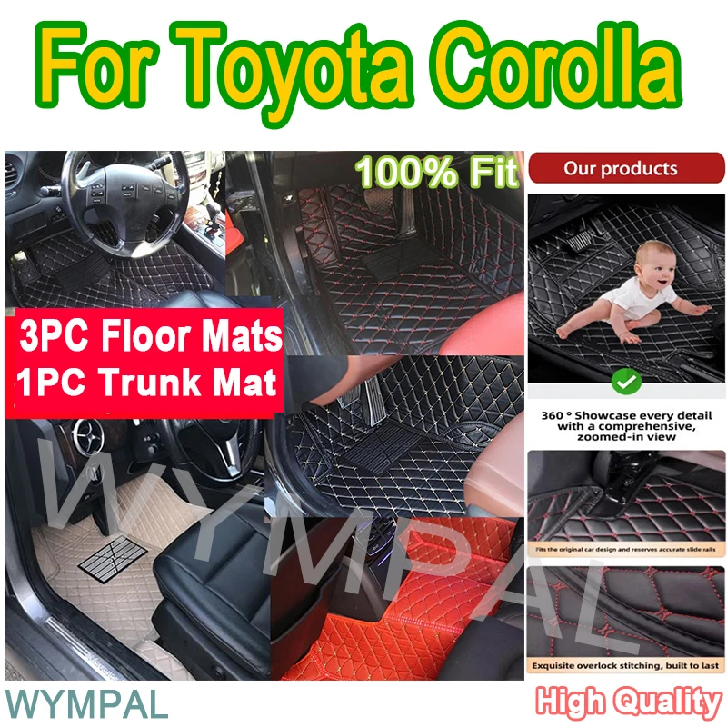 

Luxury Custom Auto Leather Car Floor Mat For Toyota Corolla 2007 2008 2009 2010 Car Mat Waterproof Accessories Full Set pads