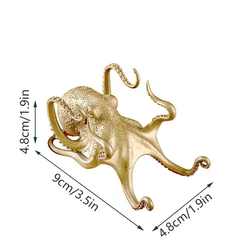 Creative Brass Octopus Stand for Computer Phone Pen Holder