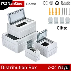 Distribution Box 1/2/5/6/8/12/15/18/20/24 Ways IP65 Waterproof MCB Outdoor Electric Junction Box Plastic Transparent Panel