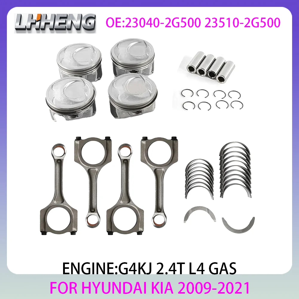 G4KJ Engine piston connecting rod bearing set For HYUNDAI SANTA KIA SORENTO DM DMA XM 2.4L 2.4 L T L4 GAS 09-21 23040-2G500