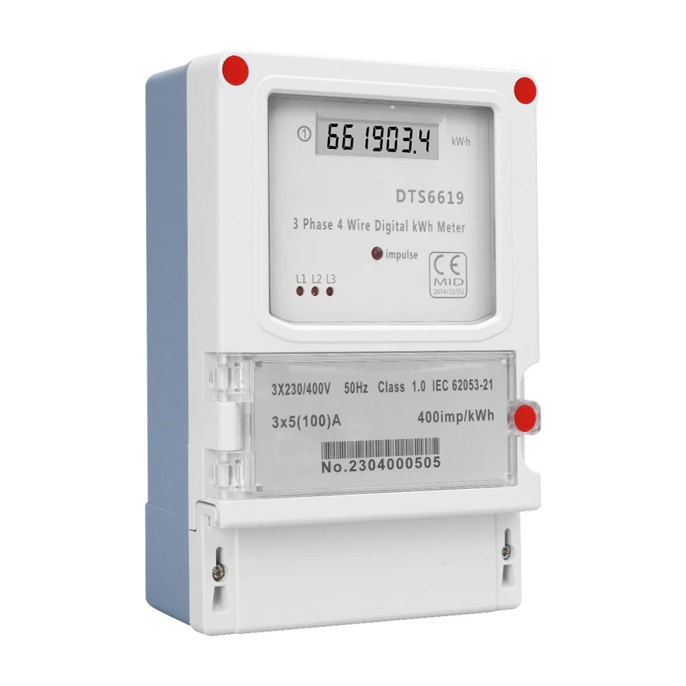 

LCD Digital Energy Meter AC 400V 5-100A 50Hz 3 Phase 4 Wires kWh Power Consumption Electricity Measurement Wall-mounted