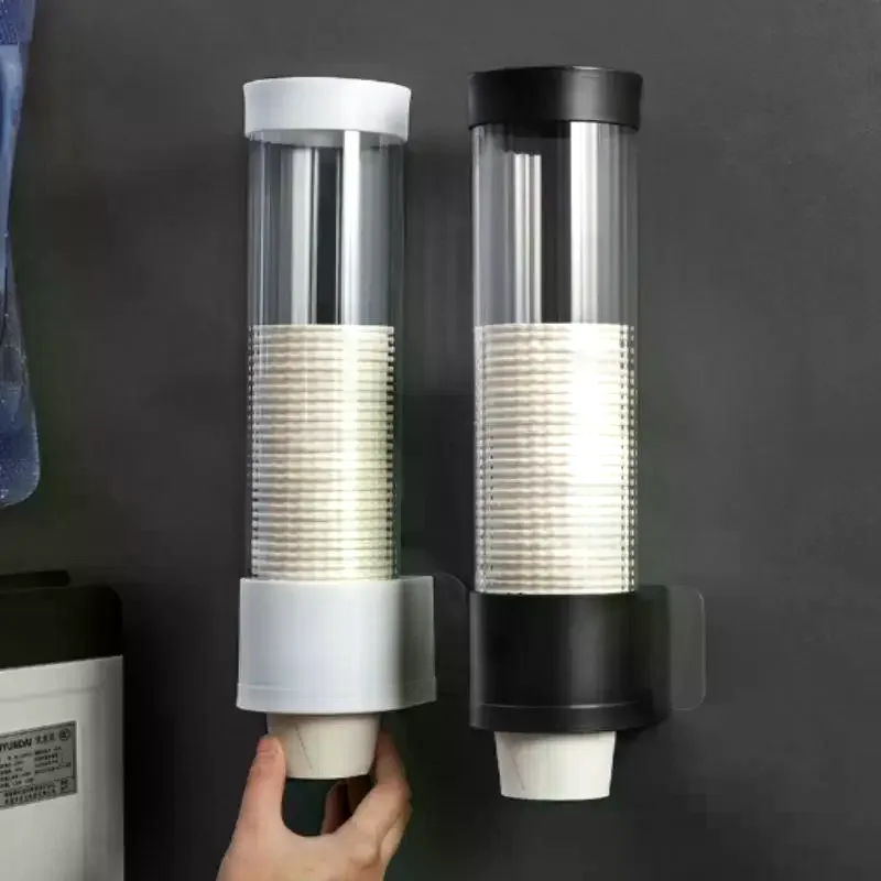 Disposable Paper Cup Dispenser Disposable Cup Extractor Wall Mounting Plastic Cup Holder Dispenser Automatically Drops Cup