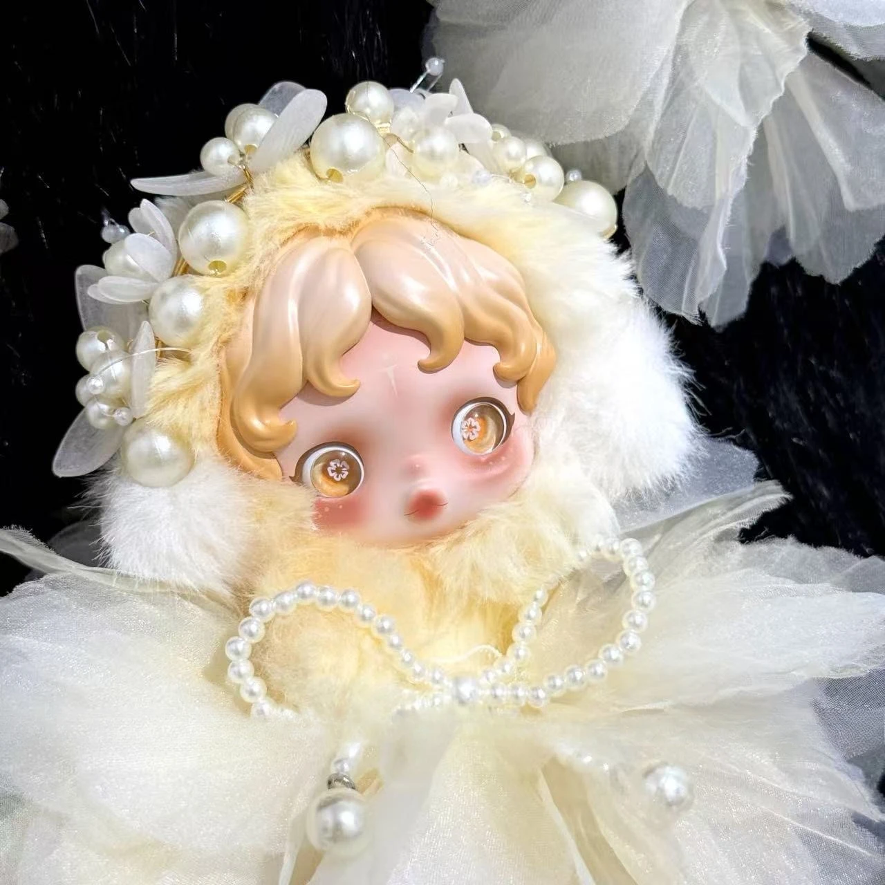 Ropa para muñecas Sp, tejido ligero, serie de jardín, accesorios para muñecas, nueva falda de flores esponjosa, accesorios para el cabello de perlas, Mini ropa de 10cm