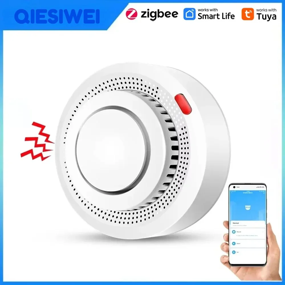Tuya Smart Smoke Detector Wifi/Zigbee Fire Protection Home Security Alarm Smoking Sensor Work With Tuya Zigbee Hub