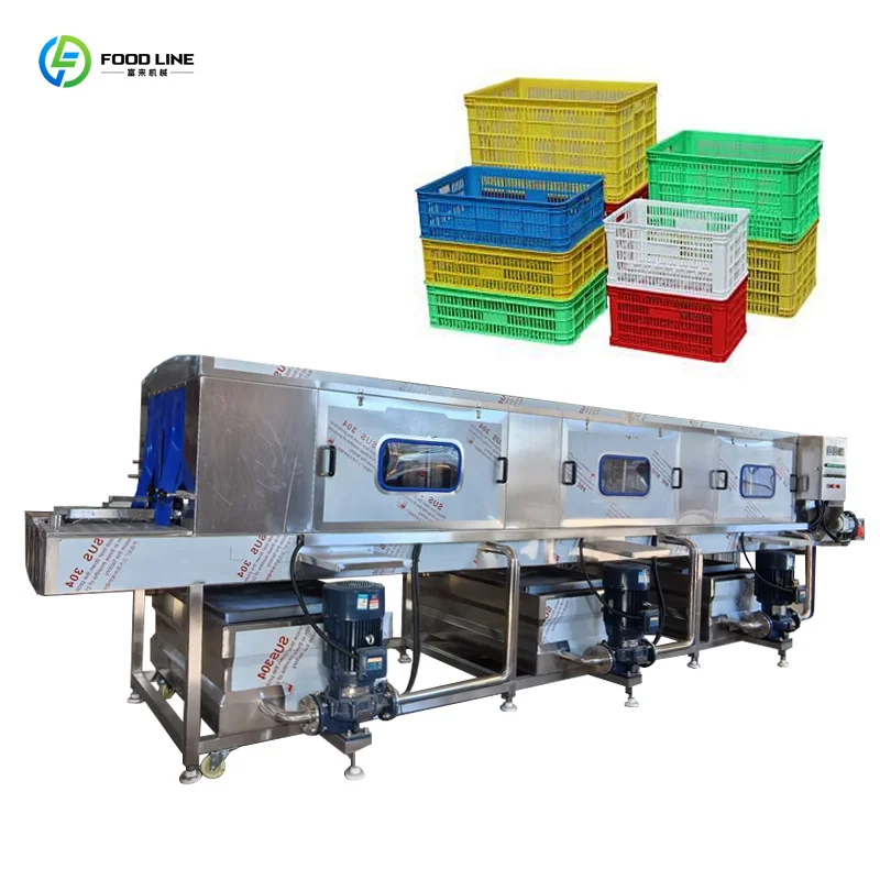 Customized Hot Selling Small Crate Washing Machine High Efficiency Automatic Tray Cleaning Equipment For Sale
