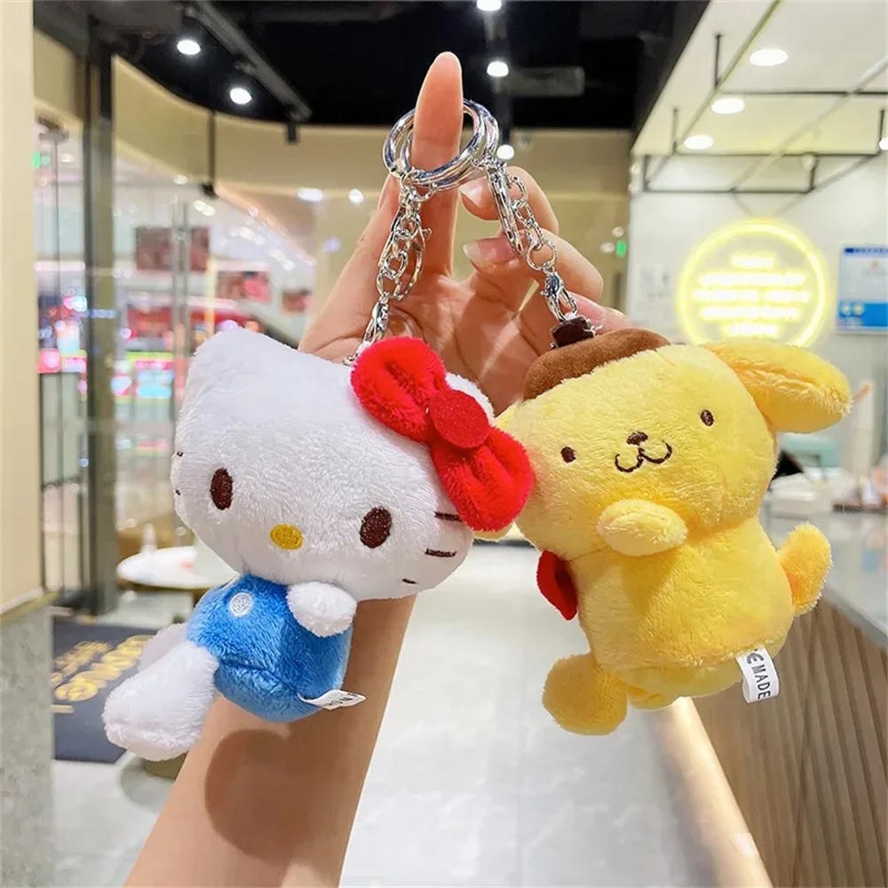 

Sanrio Hello Kitty плюшевая кукла брелок милая мелодия Cinnamoroll Pompompurin студенческая сумка кулон брелок украшения подарки для девочек