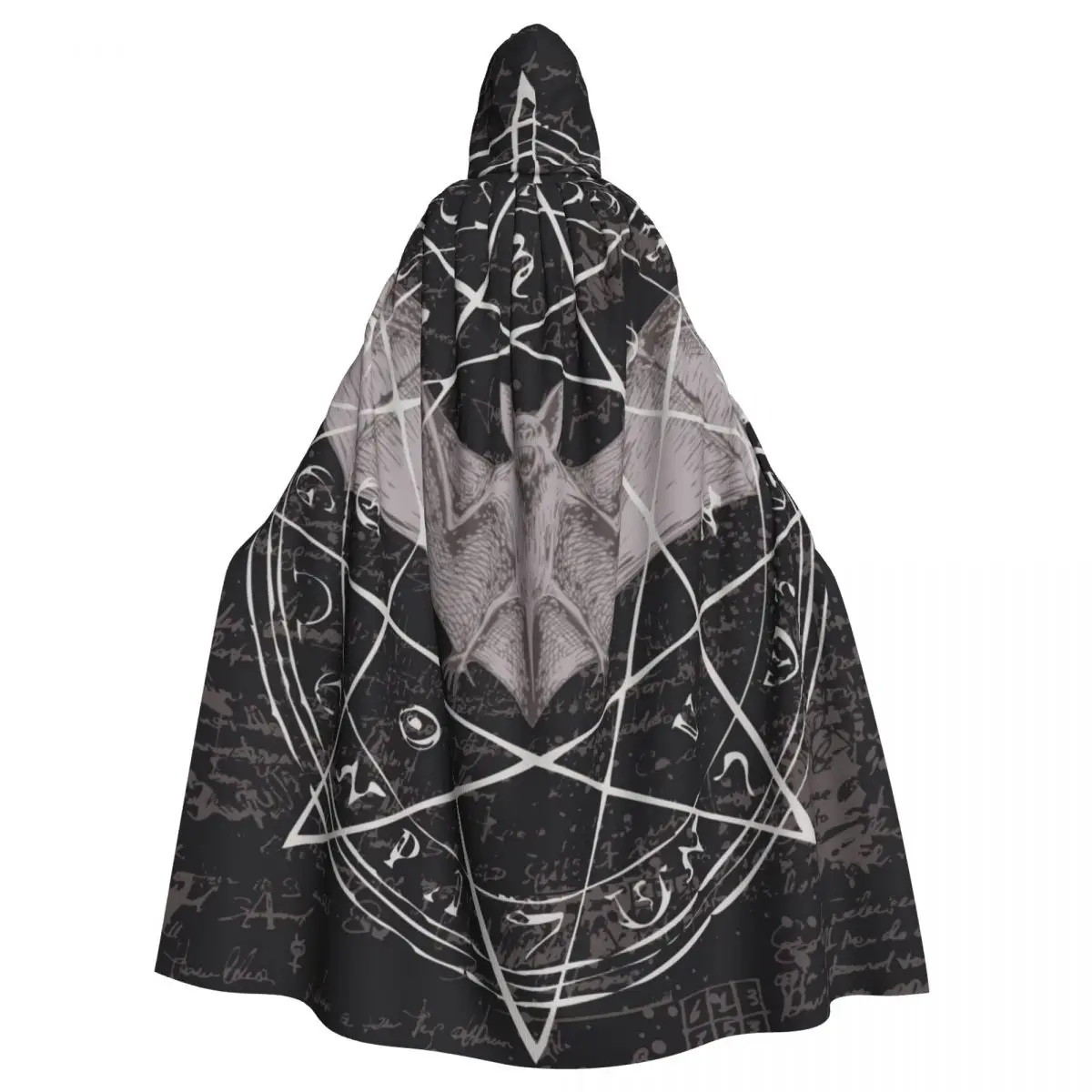 

Witchcraft Magic Occult Alchemy Bat Hooded Cloak Polyester Unisex Witch Cape Costume Accessory