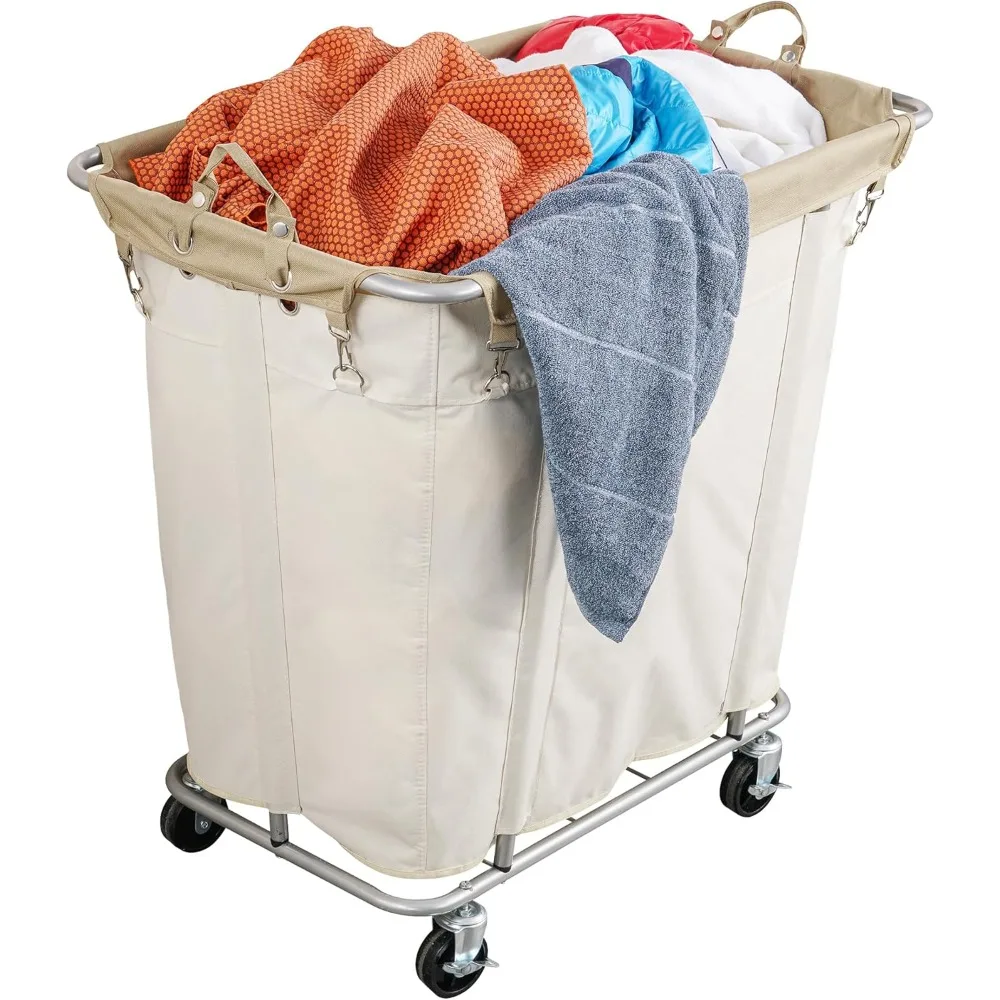 Laundry Cart with Wheels 320L Large Rolling Laundry Cart for Commercial/Home, Rolling Laundry Basket with Steel Frame