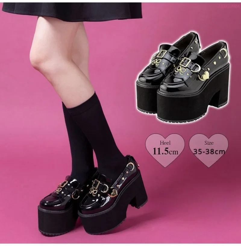 2024 New Japanese Lolita Waterproof Platform décolleté con tacco alto JK mocassini Mine tacchi inferiori spessi da donna Daily Wear tacco grosso