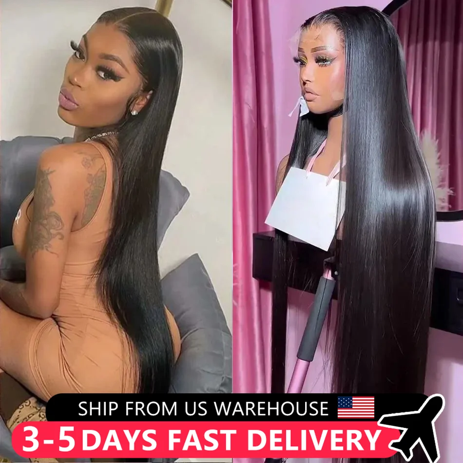 Straight 13x4 Transparent Lace Frontal Wig Human Hair 360 Full Lace Front Wigs For Black Women Indian Pre Plucked Lace Wig