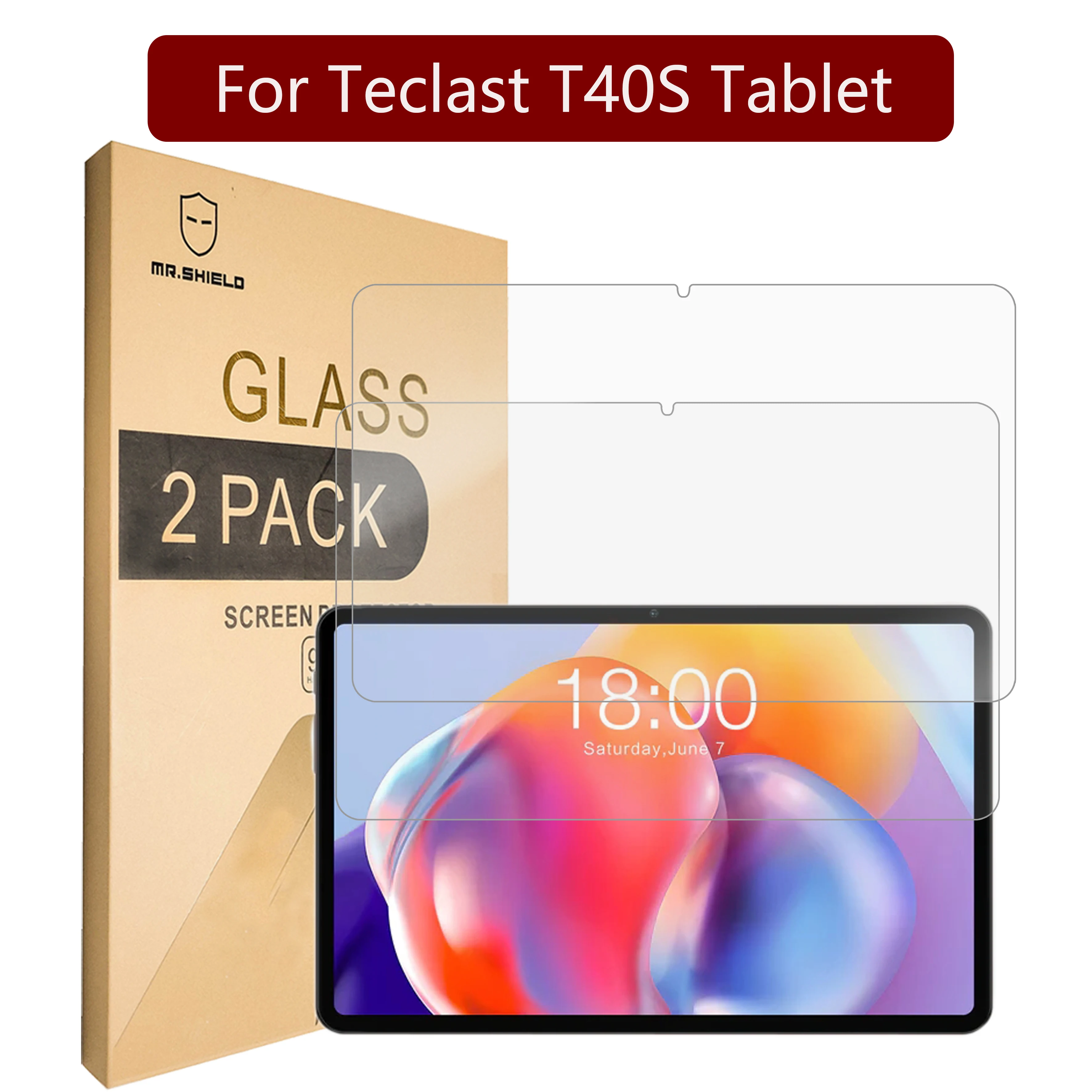 

Mr.Shield [2-Pack] Screen Protector For Teclast T40S Tablet [Tempered Glass] [Japan Glass with 9H Hardness] Screen Protector