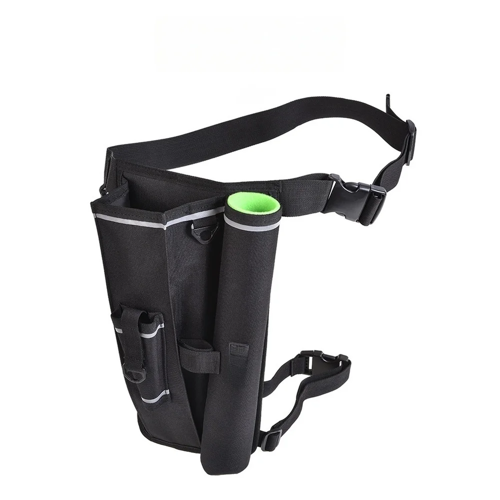 1pcs Black Canvas Fishing Tackle Leg Bag Waterproof Multi-pocket Bait Storage For Rod Holder Outdoor Terminal Accessories