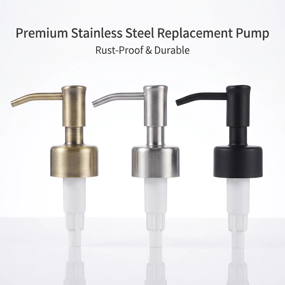 

304 Stainless Steel Soap Dispenser Replacement Pump Rust-Proof Universal 28/400 Thread for Kitchen Bathroom Bottles
