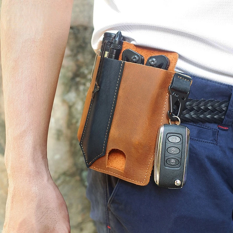 Men EDC tactical tool holster outdoor survival storage pocket portable tool flashlight sleeve men's pocket