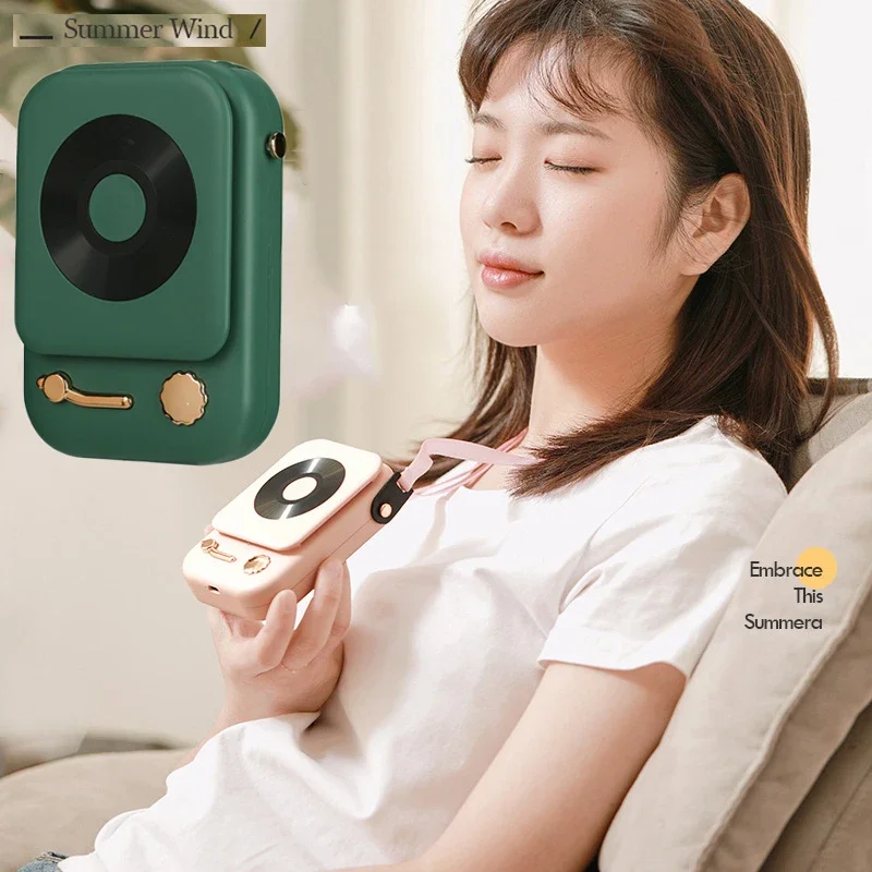 

Fan Mini Cooling Fan Foldable Neck Hanging Fan USB Air Cooler 3 Gear Portable Handheld Desktop Multi Function Summer Cooling Fan