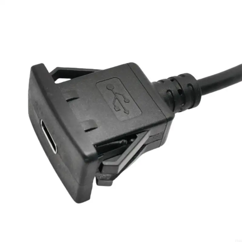 193A Square Single Port Type C Panel Flush Mount Extension Cable 1meter/39.37in
