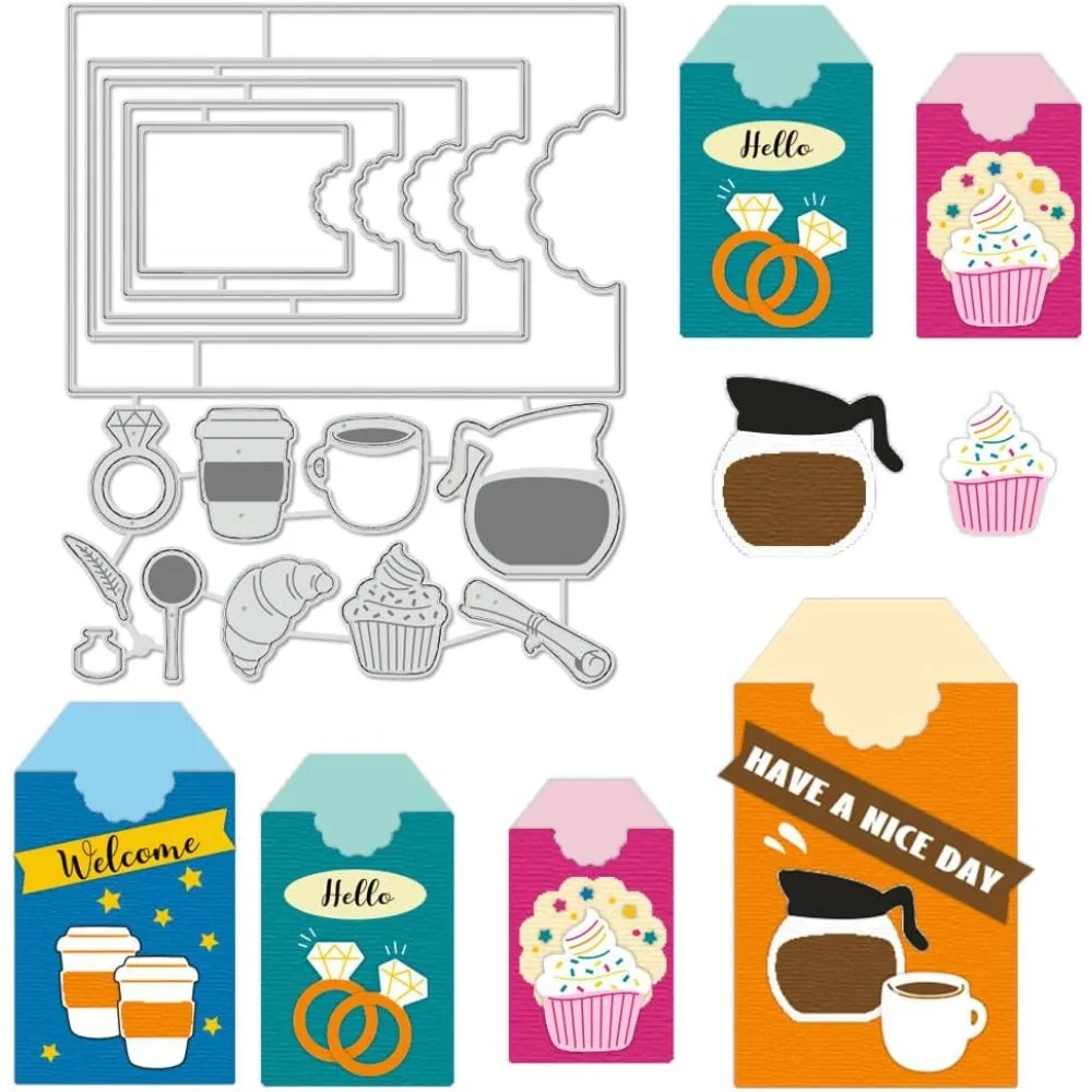 Rechteckige Lebensmittel-Schneideformen aus Kohlenstoffstahl für DIY-Scrapbooking, Fotoalben, dekorative Prägung von Papierkarten