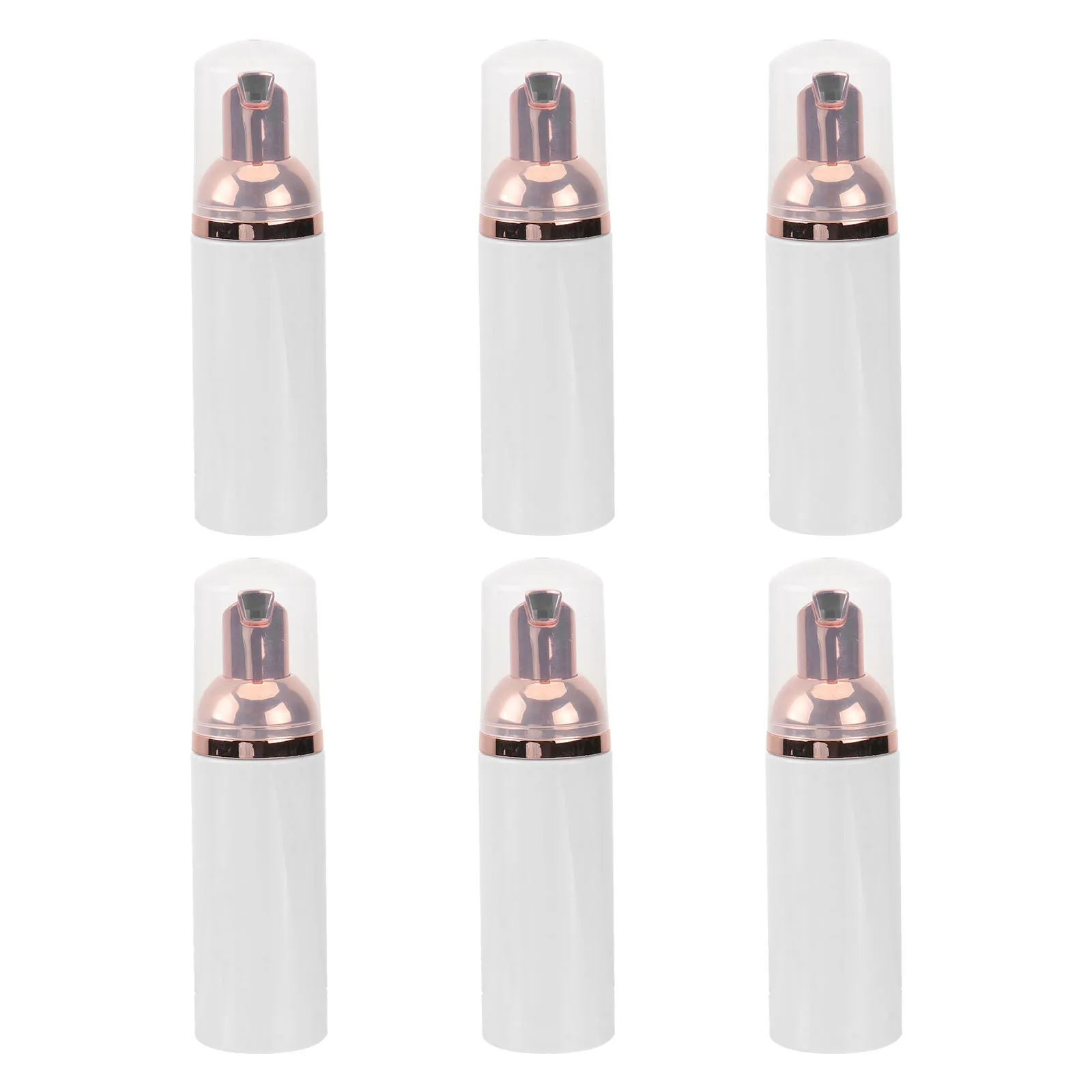 

6pcs Refillable Foam Bottles Eco-Friendly Portable Container For Shampoo Conditioner Lotion Reusable Pump Bottle Long Straw Rose