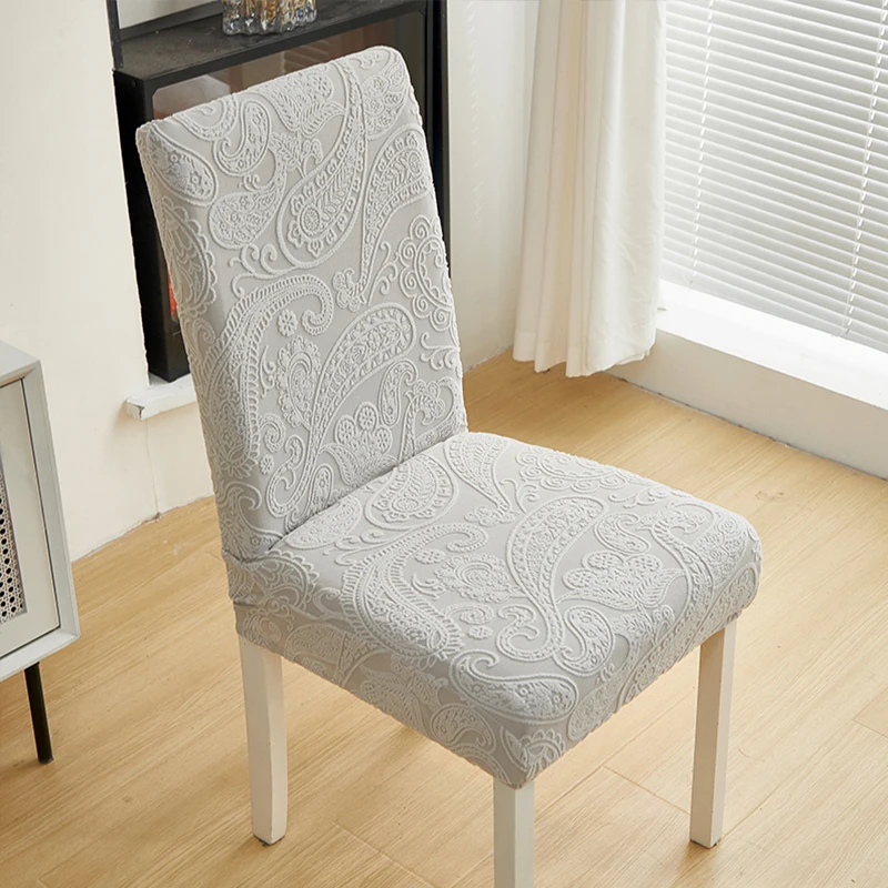 Jacquard Chair Cover for Dining Room Wedding Banquet Stretchy Chair Protector 1/2/4/6 Pieces Chair Slipcover Washable Easy Care