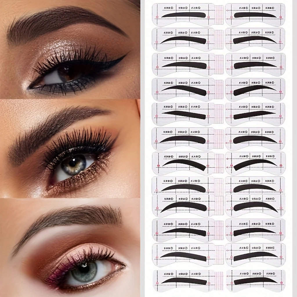 12 soorten, wenkbrauwkaart, wenkbrauwstickerset, wenkbrauwsjablonenkit, wenkbrauwsjablonen voor vrouwen huwelijkscadeau zomermoederdag