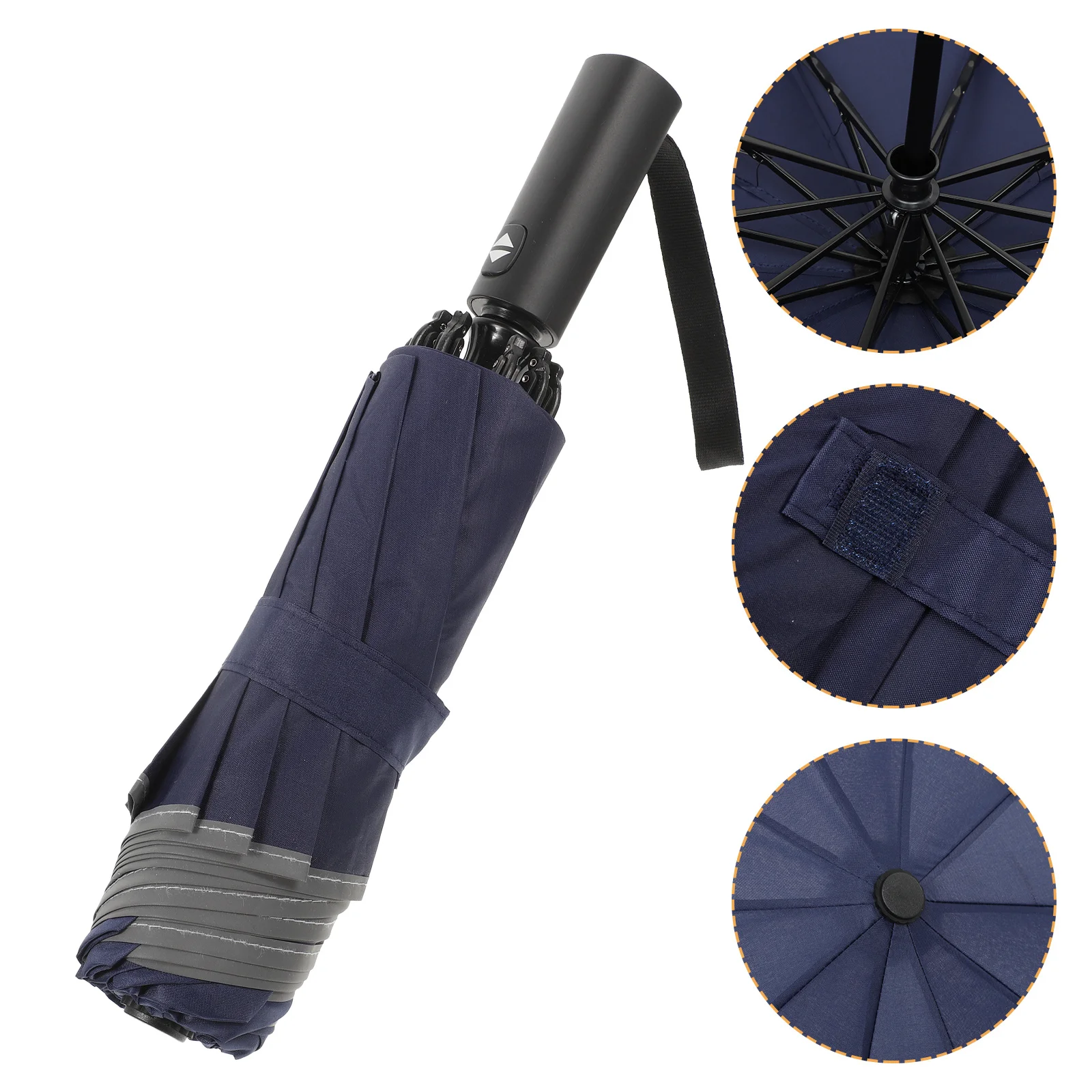 

Reflect Light Foldable Umbrella Windproof Water Resistant Compact Design Portable Handbag Briefcase Suitcase Backpack Travel Use