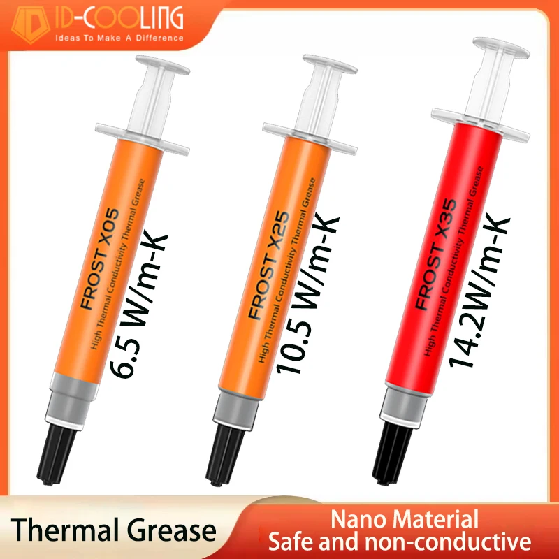 

ID-COOLING Frost (X05/X25/X35) Thermal Grease for CPU Processors, High Thermal Conductivity, Safe Application, Non-Conductive