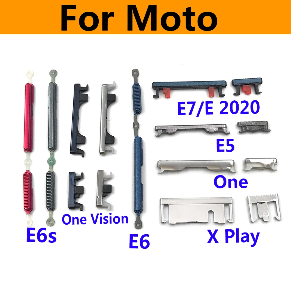 10 Pcs For Moto E6S E6 E5 E 2020 / For Moto One Side Volume Power ON OFF Buttton Key Set Phone Parts Replacement