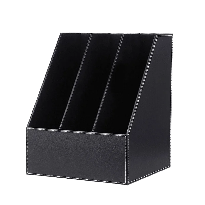 

Foska Office Supplies Desk Document Shelf A4 Letter File Tray Organizer for Documents PVC Leather Storage Box Magazine Rack
