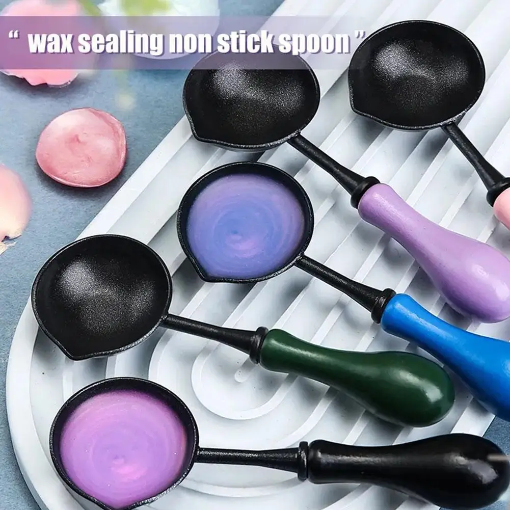 Wax Seal Stamps Spoon Vintage Frosting Non-Stick Spoons Fire Paint Wax Particle Melting Firing Wedding Scrapbooking Crafts Tools