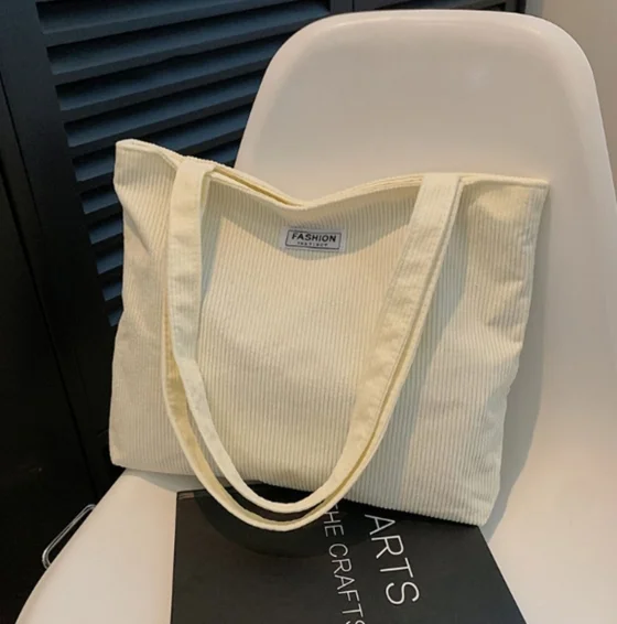 Beliebte Modische Koreanische Cord-Handtasche in Unifarbe, Ausländischer Stil, Einzel-Schulter-Unterarmtasche, Tragetasche für Damen, Einzelstück – Detail 2