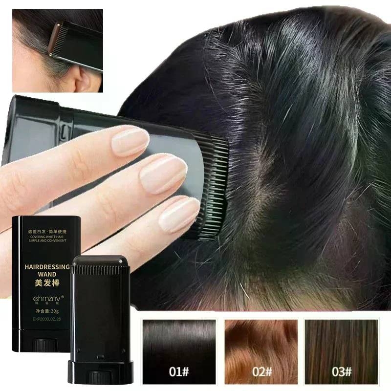 Hair Color Stick For Men & Women Quickly Covers Gray White Hair Concealer Hairline Instant Covering Hair Dye Stick Applicator