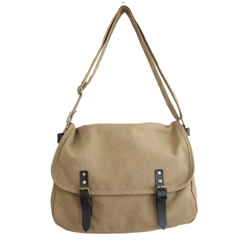 

Zipper Casual Crossbody Bag Vintage Large Capacity Messenger Bag Korean Style Trendy Shoulder Bag Teenager