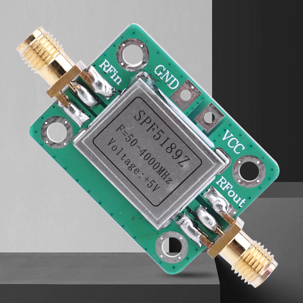 SPF5189 Wideband Radio Frequency NF=0.6dB Low Noise RF Amplifier Module with Shielding Shell RF Amplifier Board LAN 50-4000MHz