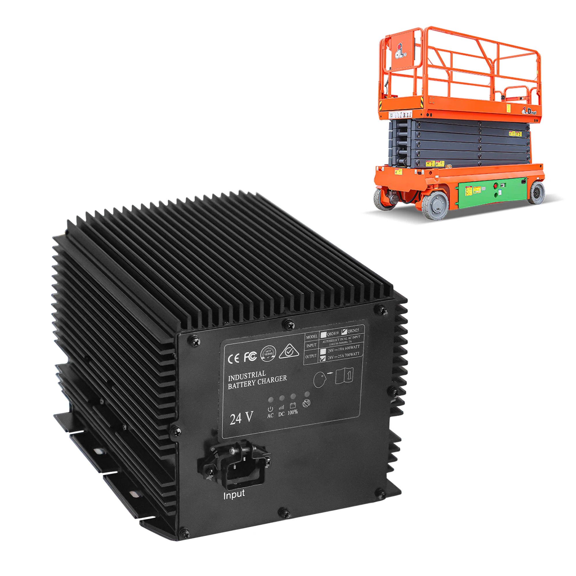 

24V 25A Battery Charger for Genie Skyjack JLG Scissor Lift Boom Lift HB600-24B 96211 128537 161827