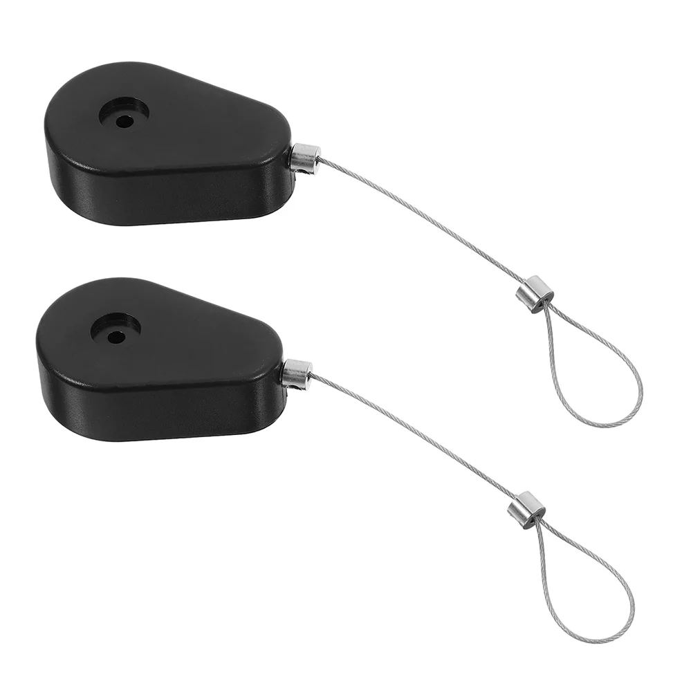 

2 Pcs Anti-theft Pull Box Security Cable Loss Case Adjustable Tether Lock Steel Wire Holder Cord Reel