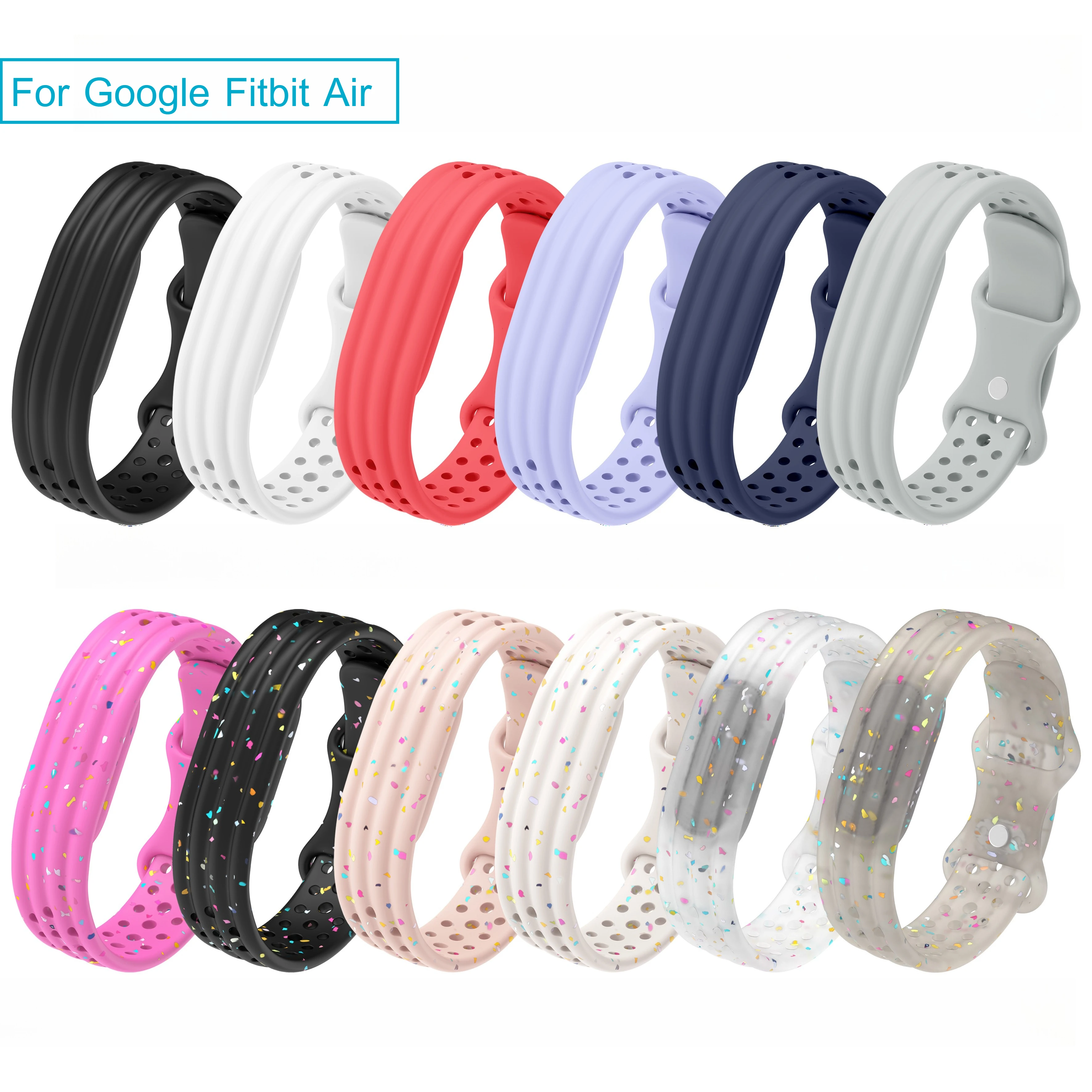 Silicone Sport Breathing watch strap For Google Fitbit Air Fitness Tracker Replacement Wristband for Wear Soft Bracelet Bands