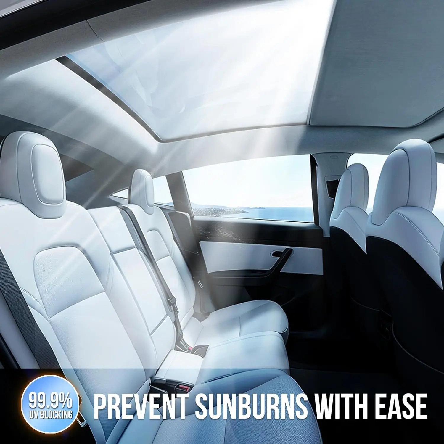 

For Tesla Model 3 Highland 2024+ Accessories Sunshade Roof,UV Blocking Cooling Accessory, Foldable Glass Cover for 2024+ Model 3