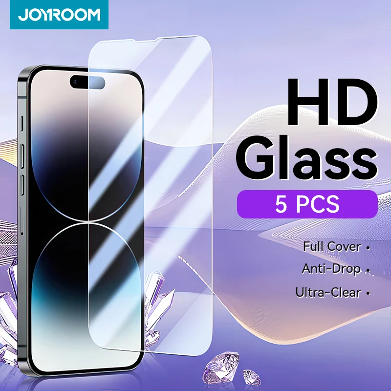 Joyroom 5/3/1PCS HD Tempered Glass for iPhone 16 15 Pro Max Full Screen Glass Protection for iPhone 16 15 14 13 12 11 Pro Max