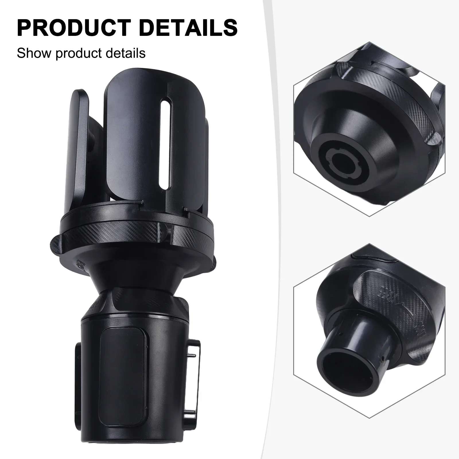 

None Car Cup Holder Expander Black Car Truck Adjustable Black Cup Holder 2.96in To 5.50in Practical High Quality