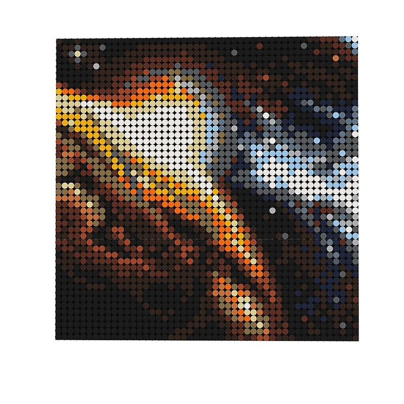 2430PCS MOC Space Canvas Building Blocks Night Sky Breaking Dawn Sunset Pixel Painting Model Wall Decorative Toys Kid Xmas Gift