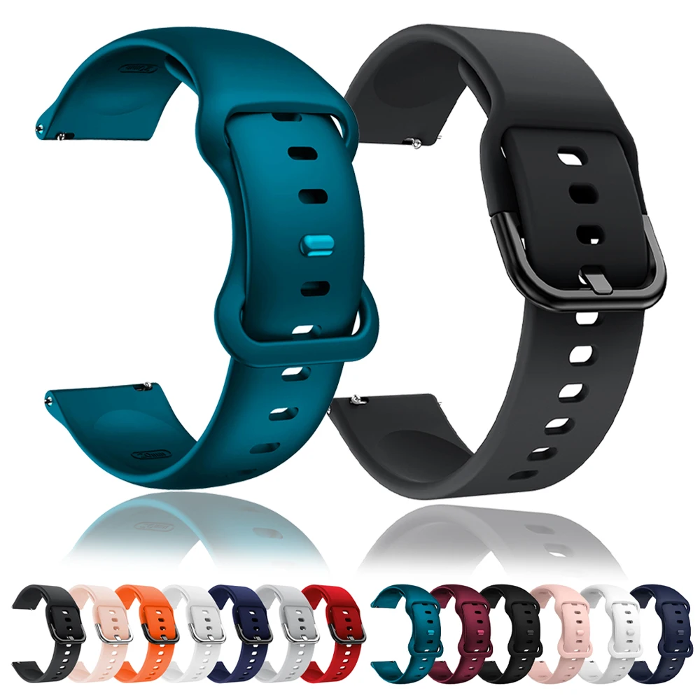 20mm 22mm Silicone Band For Samsung Galaxy Watch Active 2 Watch 3/4/5 Pro 45mm 40mm 44mm S3 Bracelet Galaxy Watch 6 Watch Strap