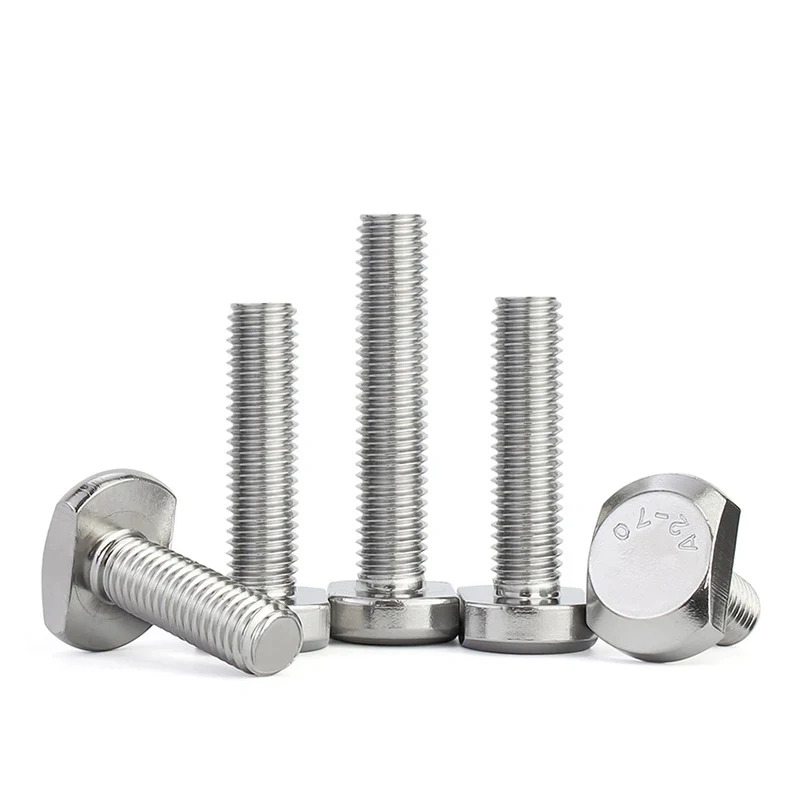 

304 Stainless Steel T-Bolt M5 M6 M8 M10 M12 / Hammer Head T-Slot Screw with Drop-In Installation for Aluminum Profile Workbench