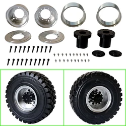 1 Pair Metal Simulation Wheels/Tires for 1/14 Tamiya RC Truck Electric Car For scania For man For volvo