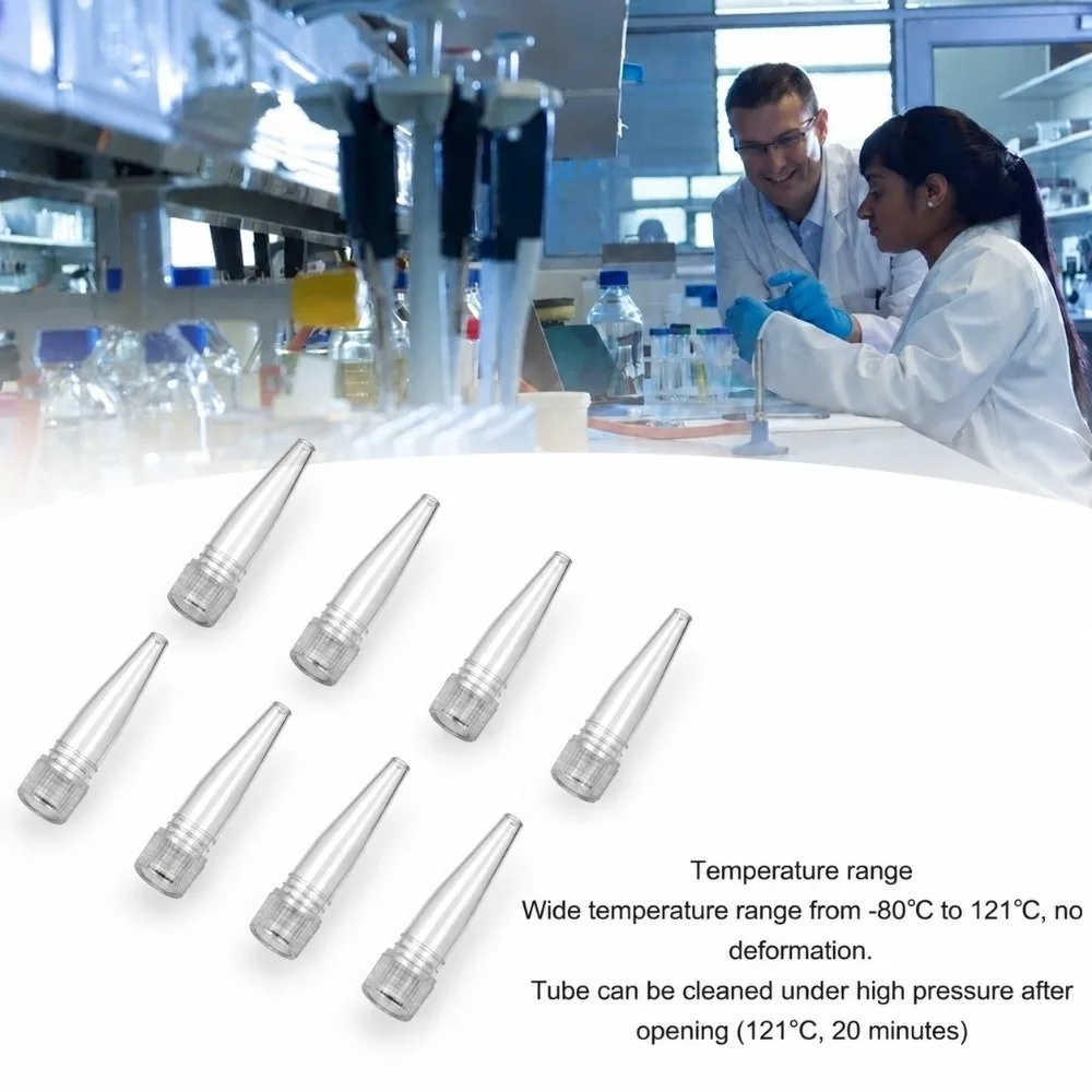 500pcs ，1.5ml Polypropylene Cryogenic Vial Transparent Tube With Cap Sample Storage Tube 1.5ml Capacity Cylindrical Shape