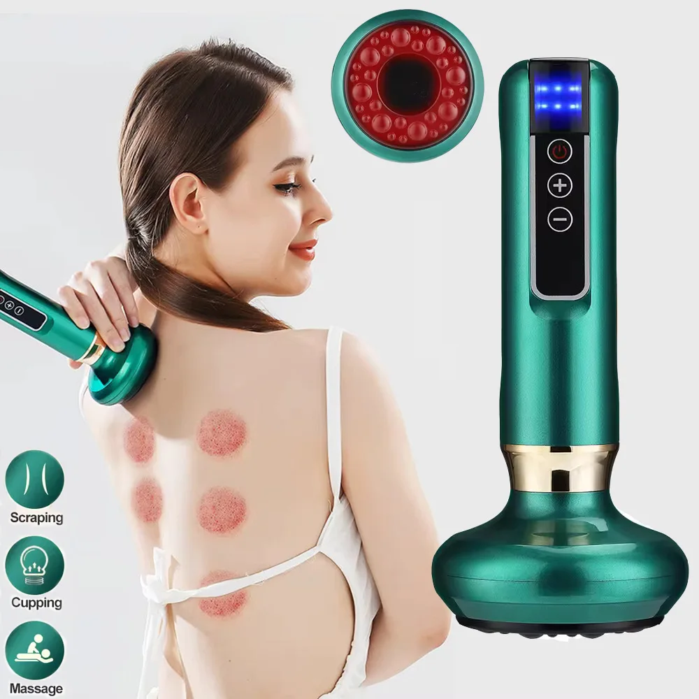 

Electric Cupping Massager Vacuum Suction Cup GuaSha Anti Cellulite Beauty Health Scraping Infrared Heat Body Slimming Massage